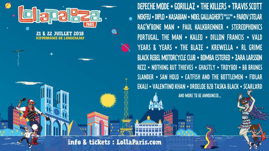 Depeche Mode, Gorillaz en The Killers naar Lollapalooza Paris 2018