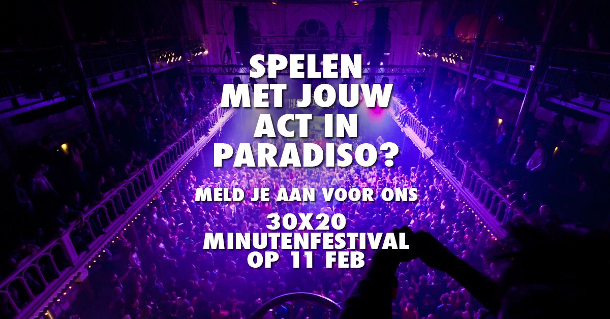 Pinguin Radio presenteert 30×20 Minutenfestival in Paradiso