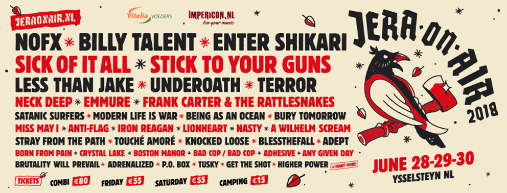 Billy Talent, Enter Shikari en nog tien nieuwe namen naar Jera On Air 2018