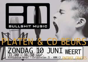 Bullshit Music organiseert op 10 juni een grote Platen & CD beurs in Weert
