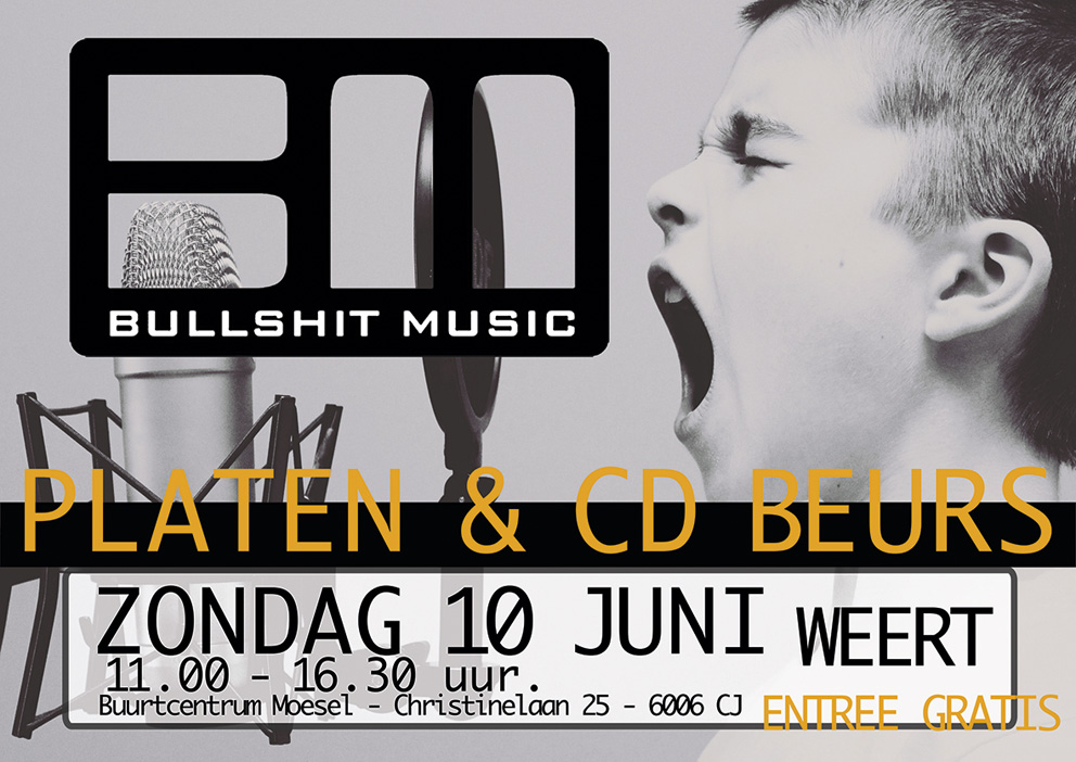 Bullshit Music organiseert op 10 juni een grote Platen & CD beurs in Weert