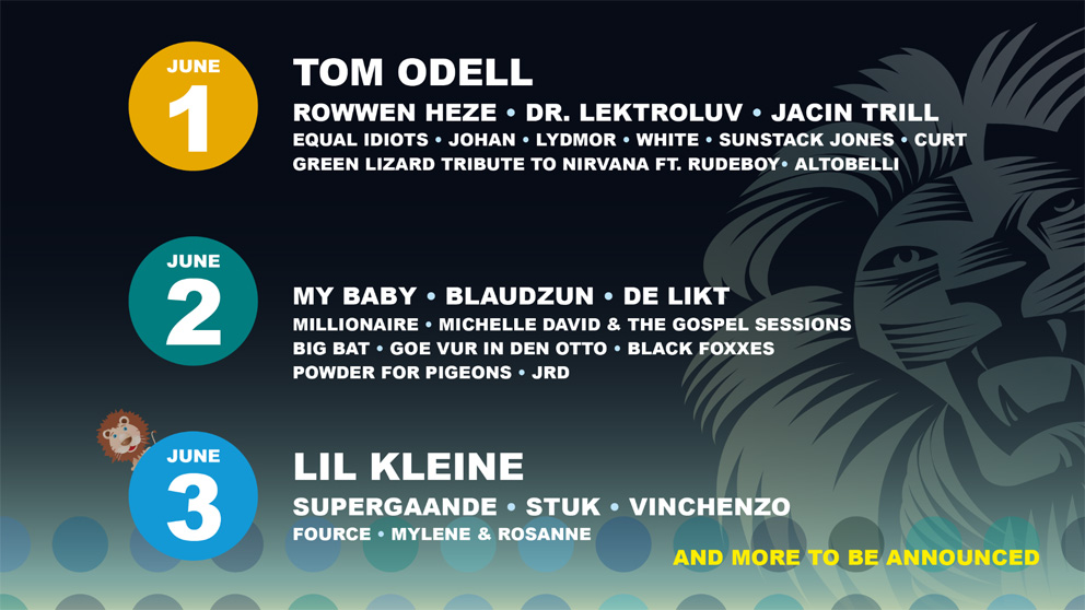 Tom Odell, Dr. Lektroluv, Green Lizard en De Likt op VESTROCK 2018