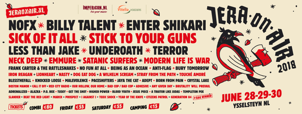 Jera On Air 2018 maakt line-up compleet met o.a. Dog Eat Dog en Malevolence