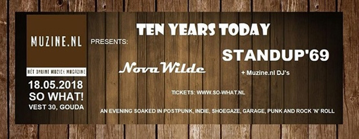 Tickets voor Muzine.nl Presents op 18 mei in Gouda met NovaWilde, Standup ’69 en Ten Years Today