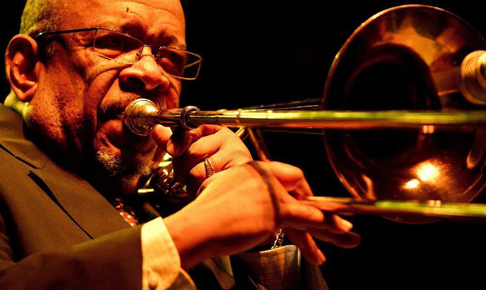 Fred Wesley op 18 mei in Podium Grounds te Rotterdam