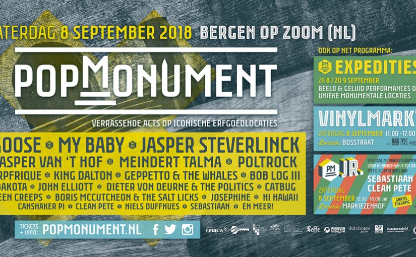 Line-up PopMonument 2018 compleet met o.a. Arp Frique, My Baby en Goose