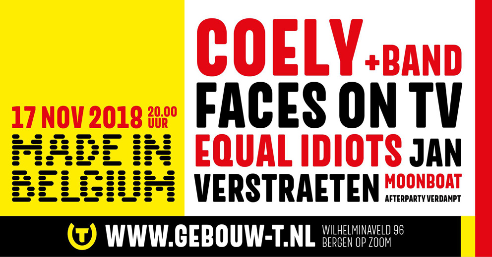 Indoor festival Made In Belgium op 17 november in Gebouw-T