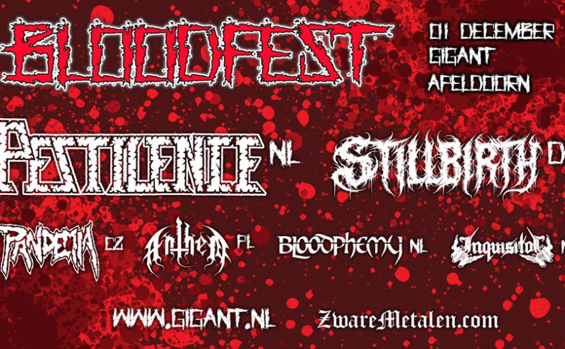 BLOODFEST met o.a. Pestilence op 1 december in Gigant