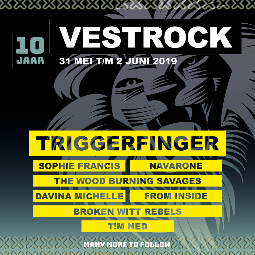 Vestrock 2019: Triggerfinger, Davina Michelle, Navarone en meer nieuwe namen