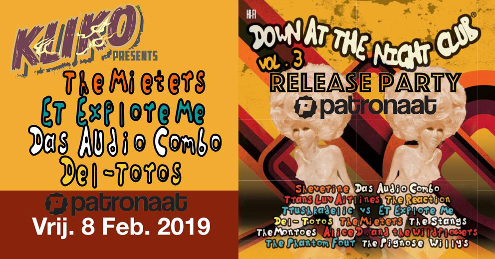 Tickets voor Down at the Nightclub albumpresentatie op 8 feb in Patronaat