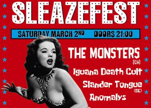 Sleazefest barst lost met the Monsters – 2 maart in PLLEK, Amsterdam