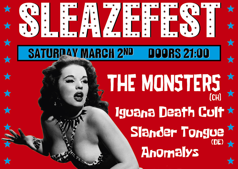 Sleazefest barst lost met the Monsters – 2 maart in PLLEK, Amsterdam