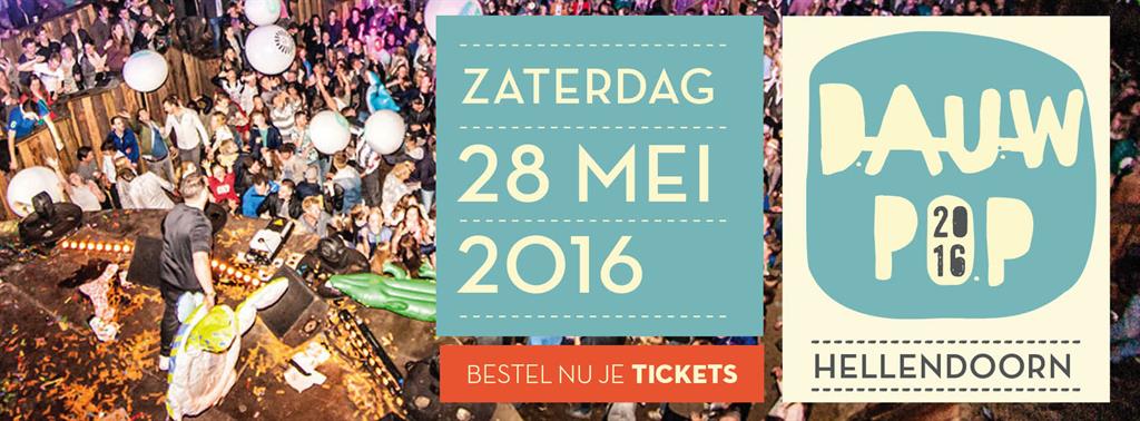 Dauwpop volgend jaar op zaterdag 28 mei 2016