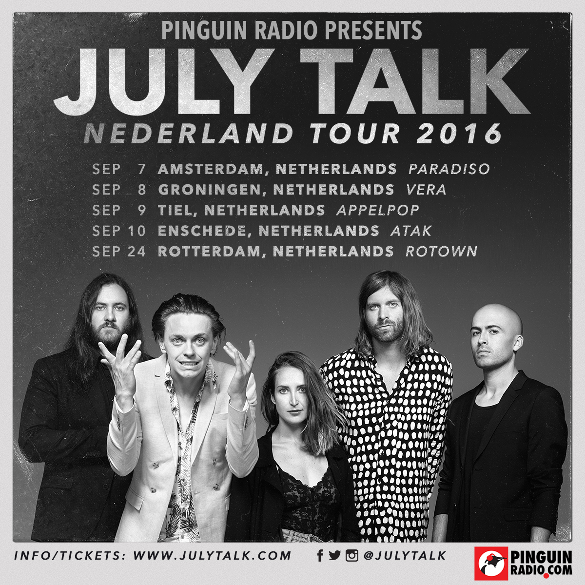 Win Tickets voor July Talk in Paradiso, Vera, Atak of Rotown