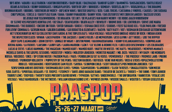 Programma Paaspop 2016 met laatste 19 namen volledig