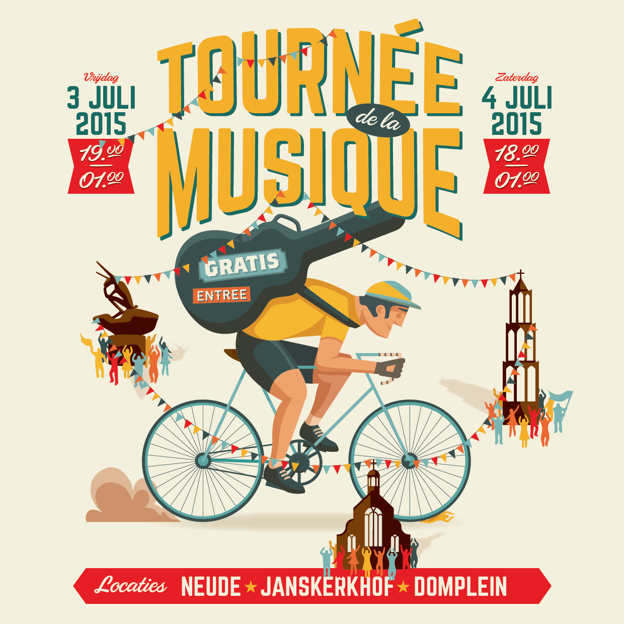 Groots muziekfestival Utrecht tijdens Grand Départ